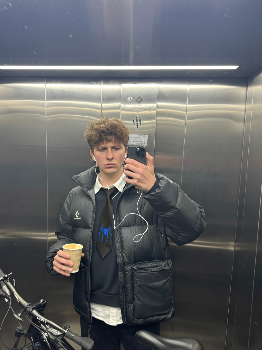 Secret Identity Black Spidey Tie