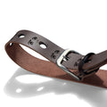 Brown Leather Belt with Face