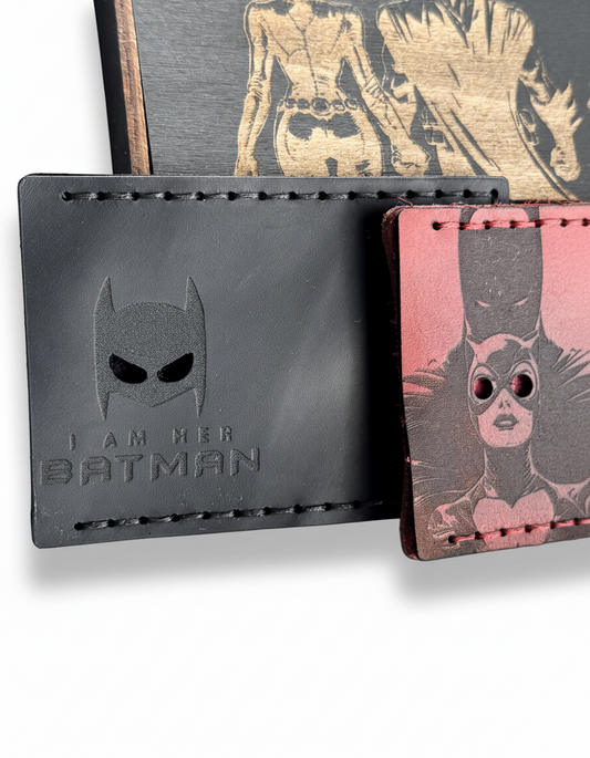 "I Am Her Batman" Leather ID Card Holder Set