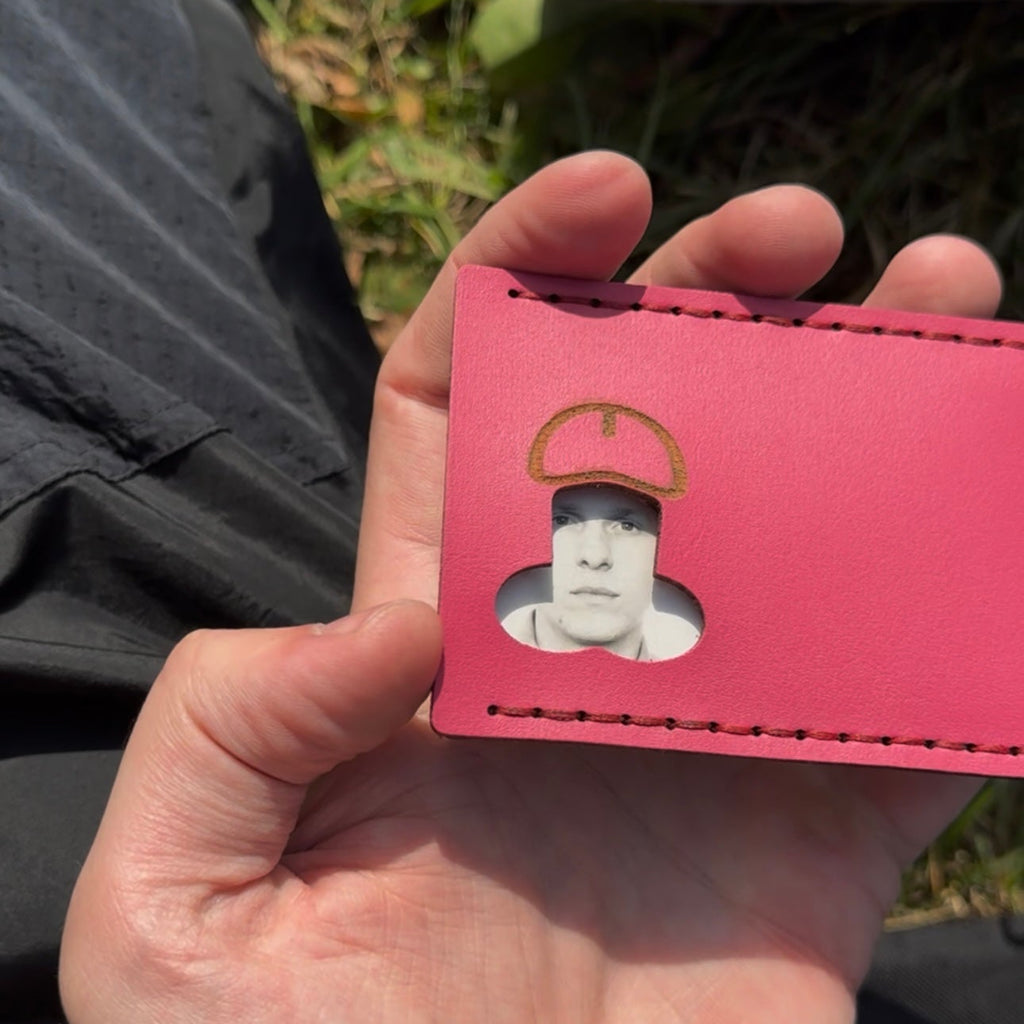 Cheeky Cutout Pink Leather ID Card Holder | Novelty ID Cover