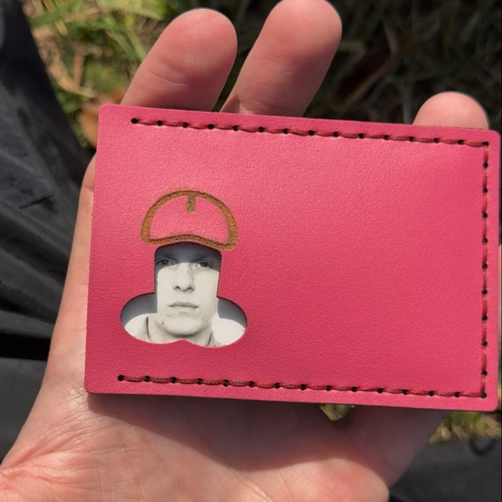 Cheeky Cutout Pink Leather ID Card Holder | Novelty ID Cover