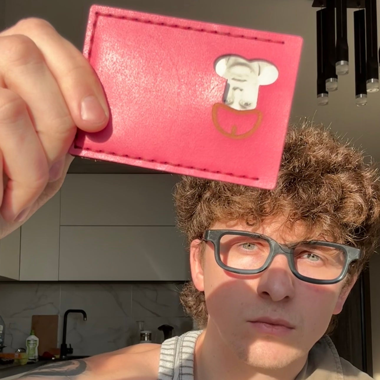 Cheeky Cutout Pink Leather ID Card Holder | Novelty ID Cover