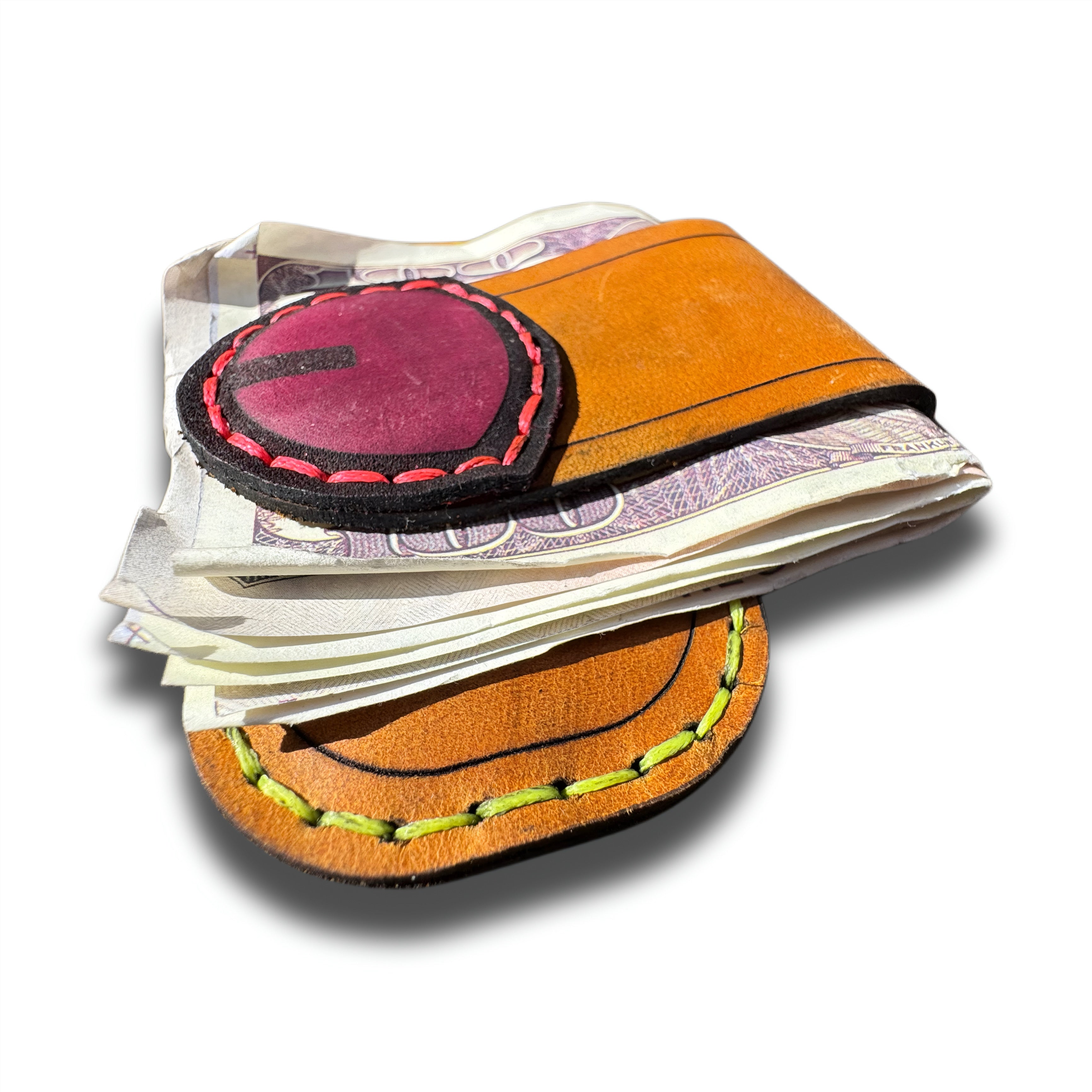 Cartoon Money Clip | Funny Leather Gag Gift for Him