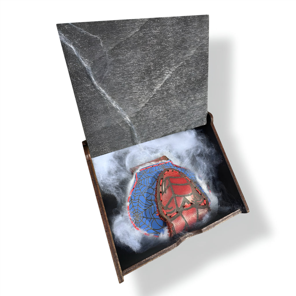 Spider Web Wooden Gift Box | Engraved Keepsake Box for Money Clip