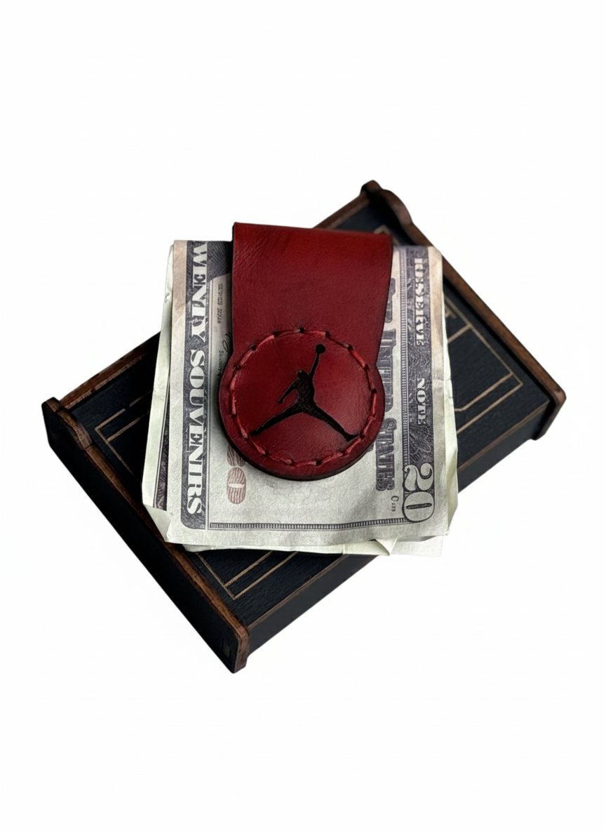 Leather Magnetic Money Clip with handcrafted gift box, Lamamarka premium