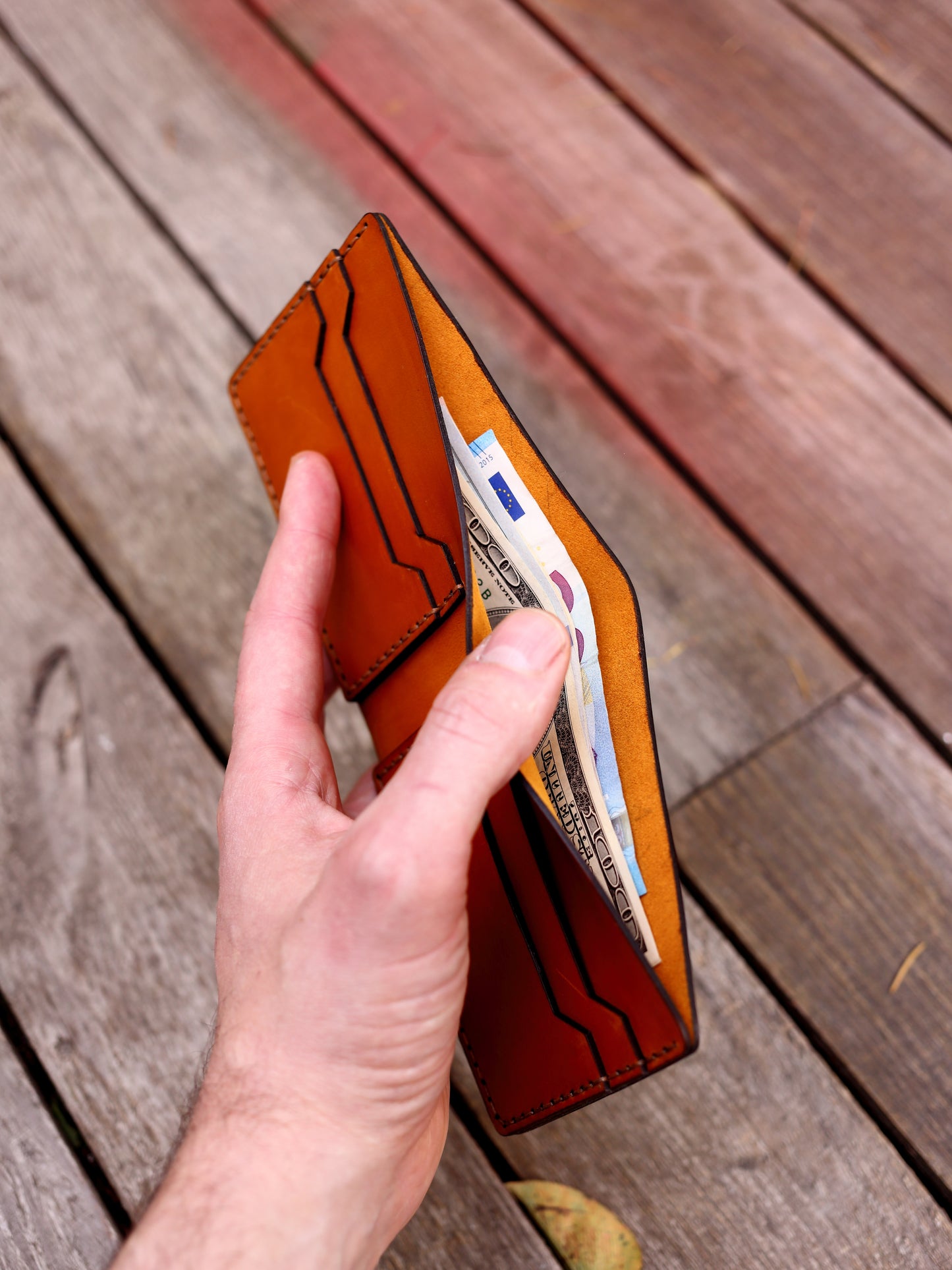 Personalized US Marine Corps Leather Wallet | Engraved EGA Emblem