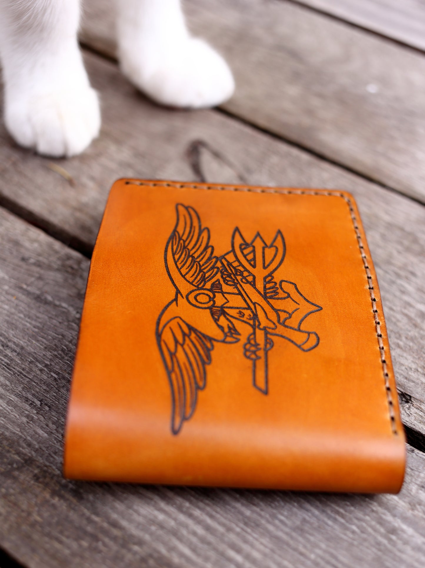 Personalized US Marine Corps Leather Wallet | Engraved EGA Emblem