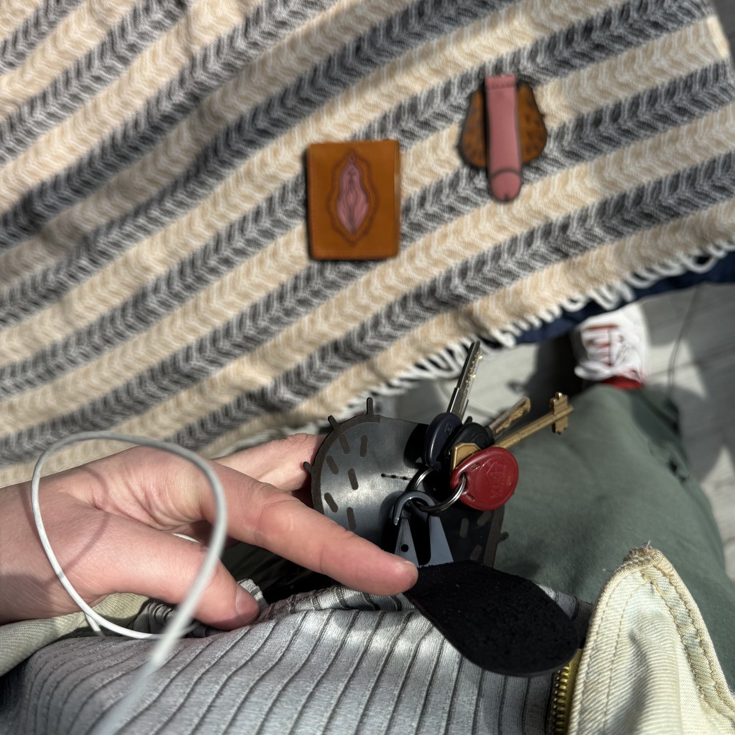 Black Leather Belt Carabiner | Funny Novelty Gag Gift