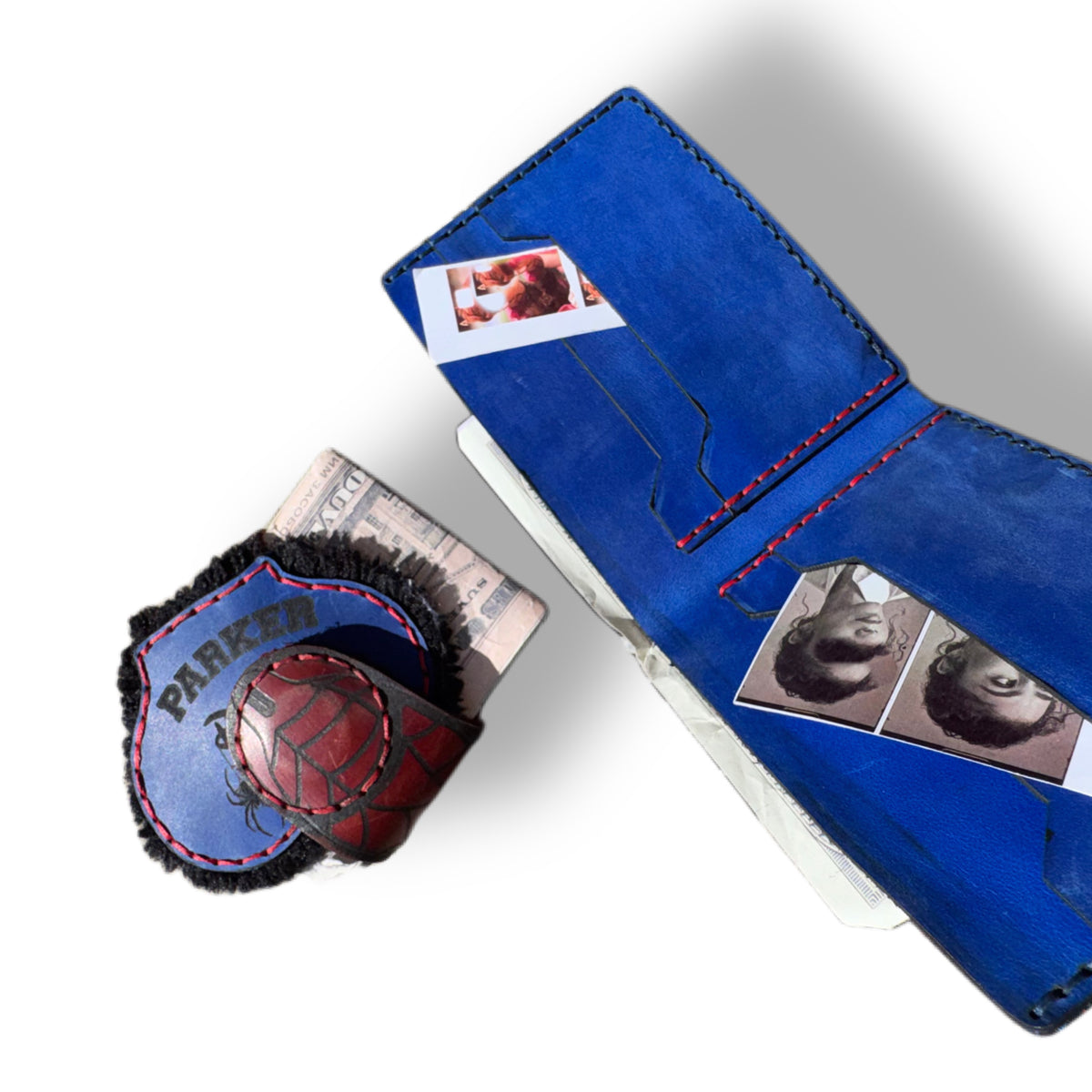 Spider Web Wallet & Magnet Clip Set | Comic Leather Gift Set for Men