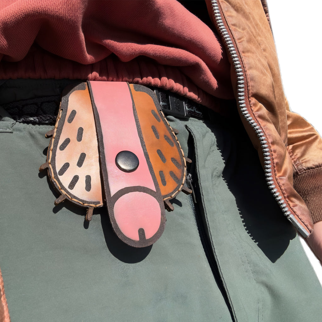 Beetle Leather Belt Pouch  |  Handmade Coin Purse & Cash Clip
