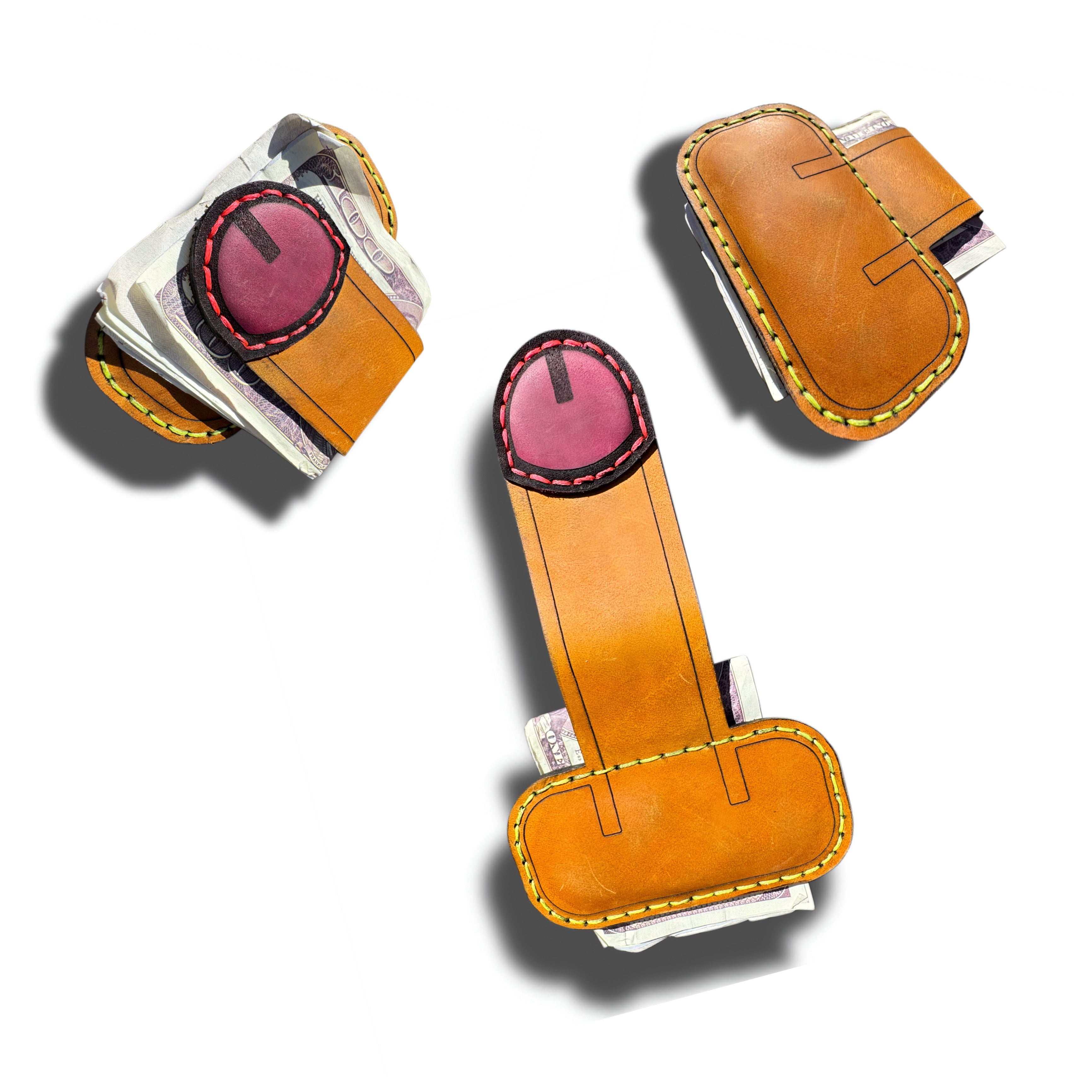 Cartoon Money Clip | Funny Leather Gag Gift for Him