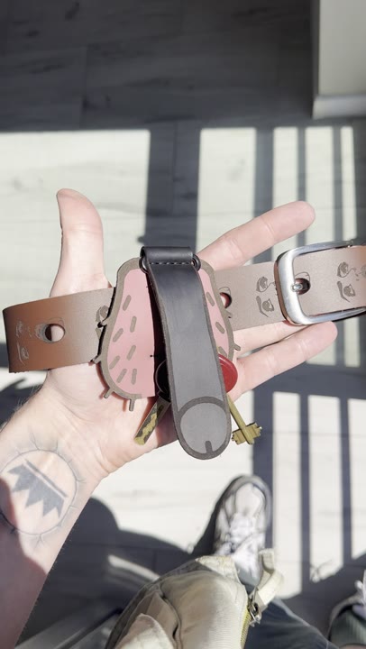 Black Leather Belt Carabiner | Funny Novelty Gag Gift