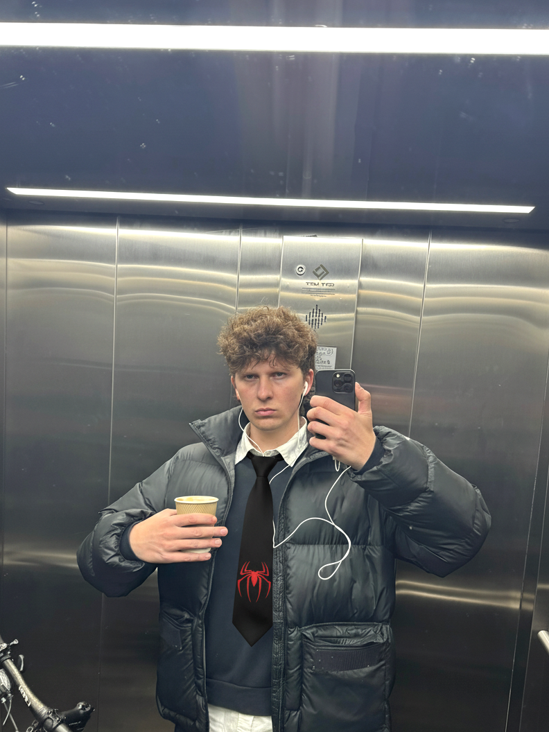 Secret Identity Black Spidey Tie