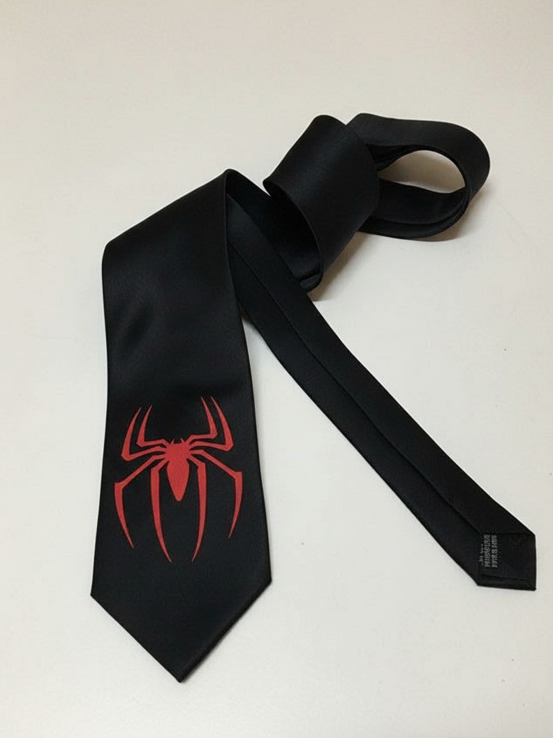 Secret Identity Black Spidey Tie