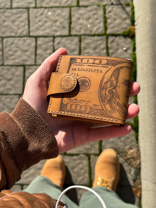 The "Hundred Dollar Bill" Leather Wallet