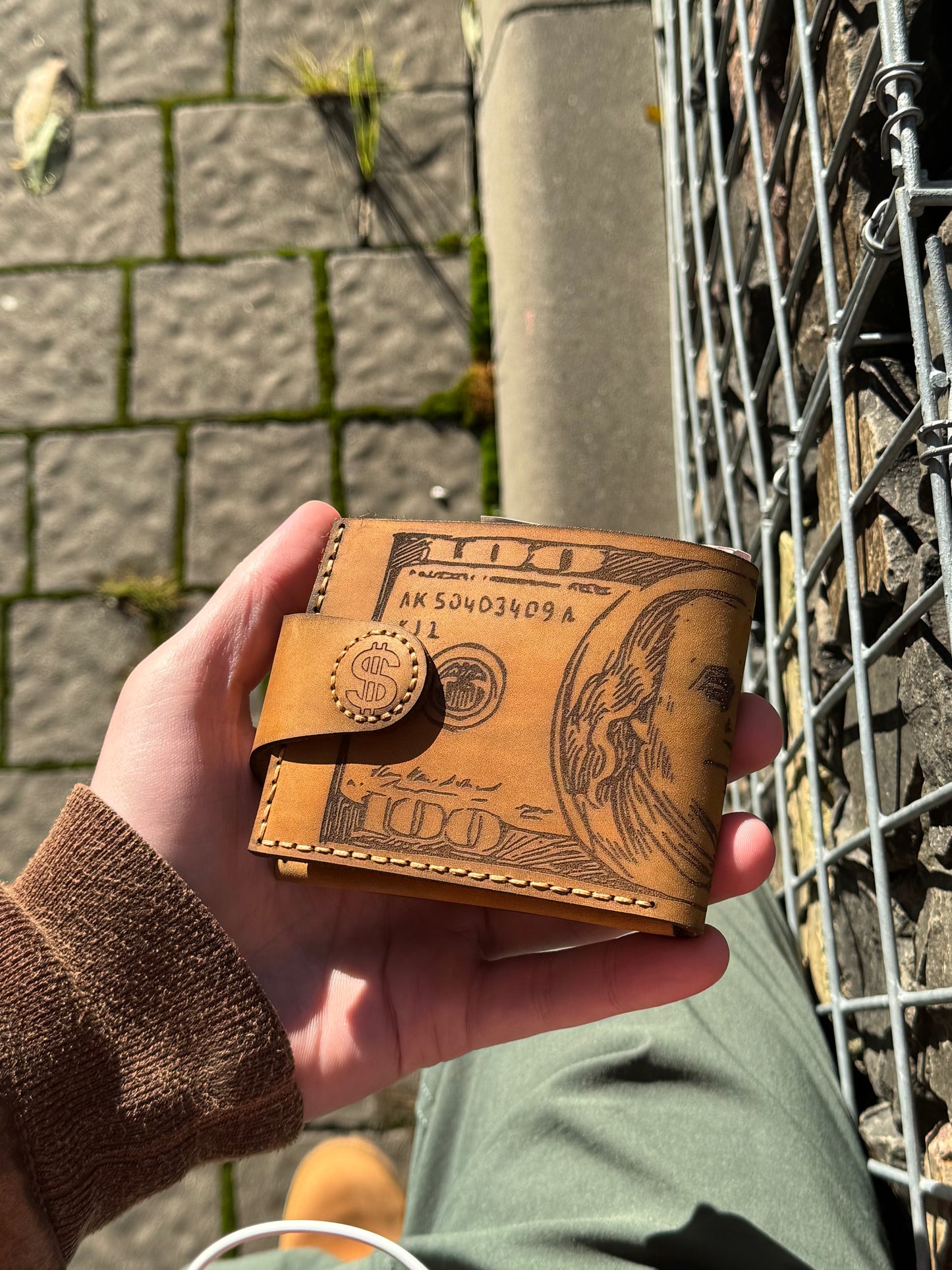 The "Hundred Dollar Bill" Leather Wallet