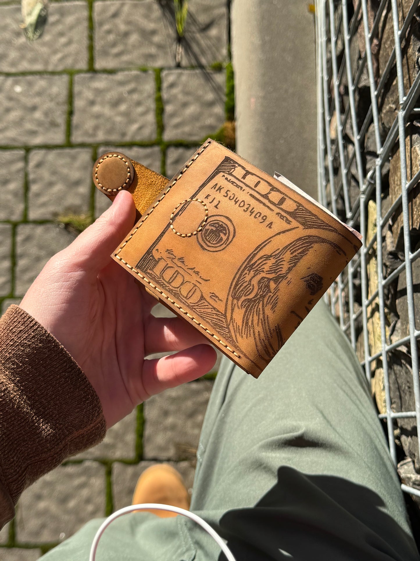 The "Hundred Dollar Bill" Leather Wallet