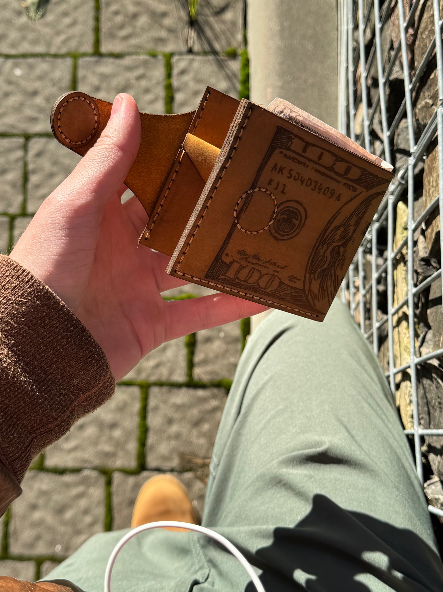 The "Hundred Dollar Bill" Leather Wallet