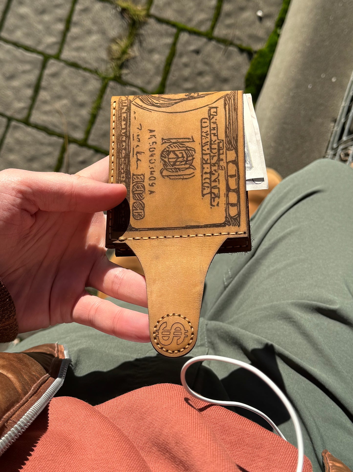 The "Hundred Dollar Bill" Leather Wallet