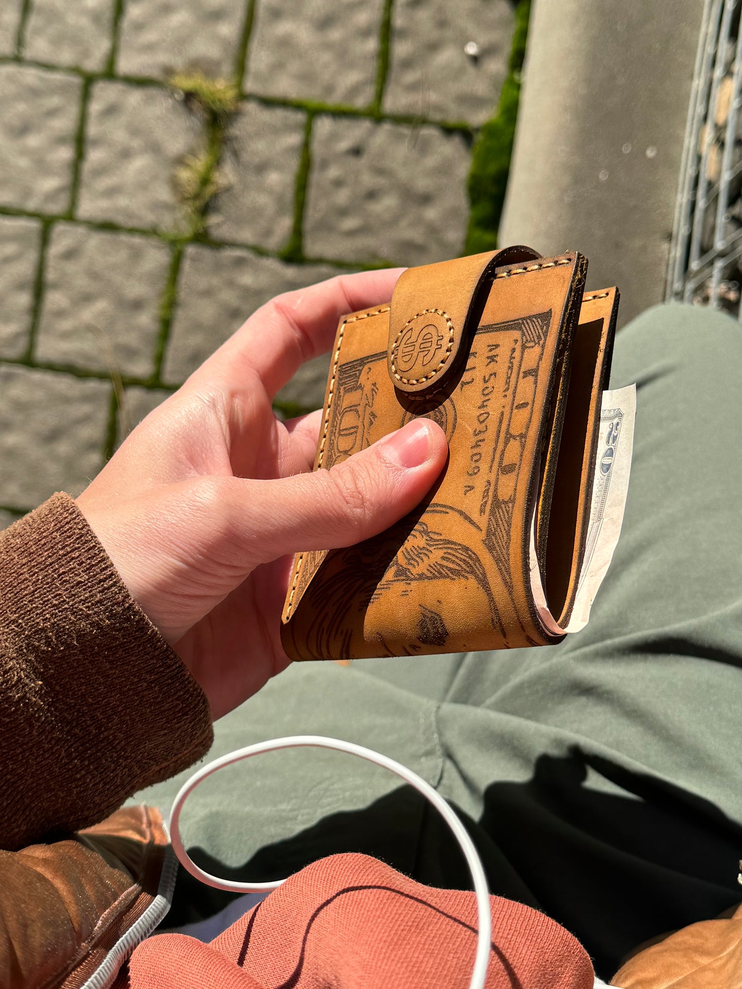 The "Hundred Dollar Bill" Leather Wallet