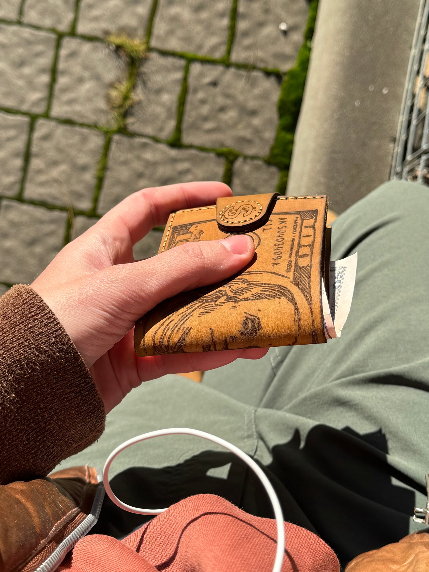 The "Hundred Dollar Bill" Leather Wallet