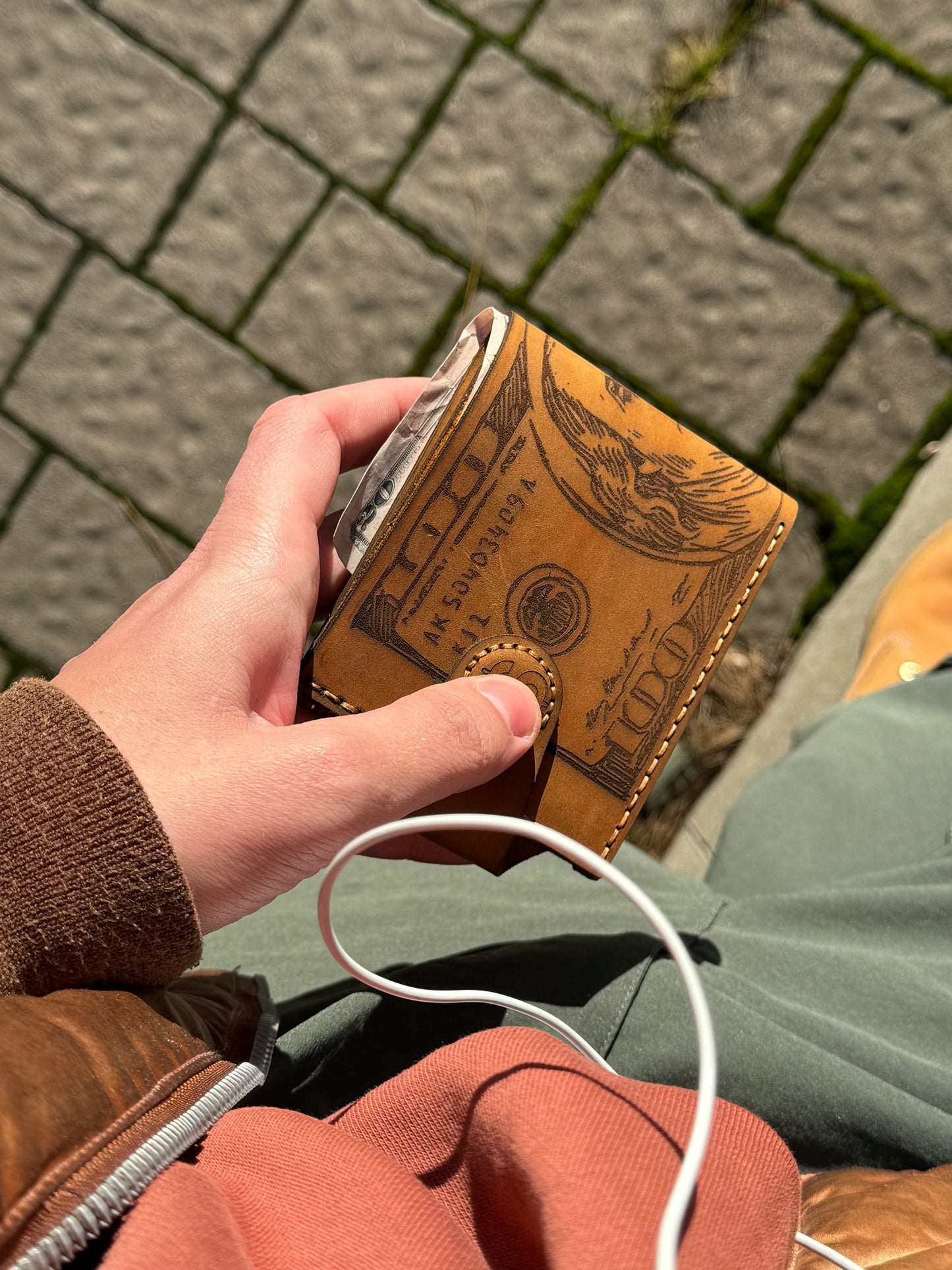 The "Hundred Dollar Bill" Leather Wallet