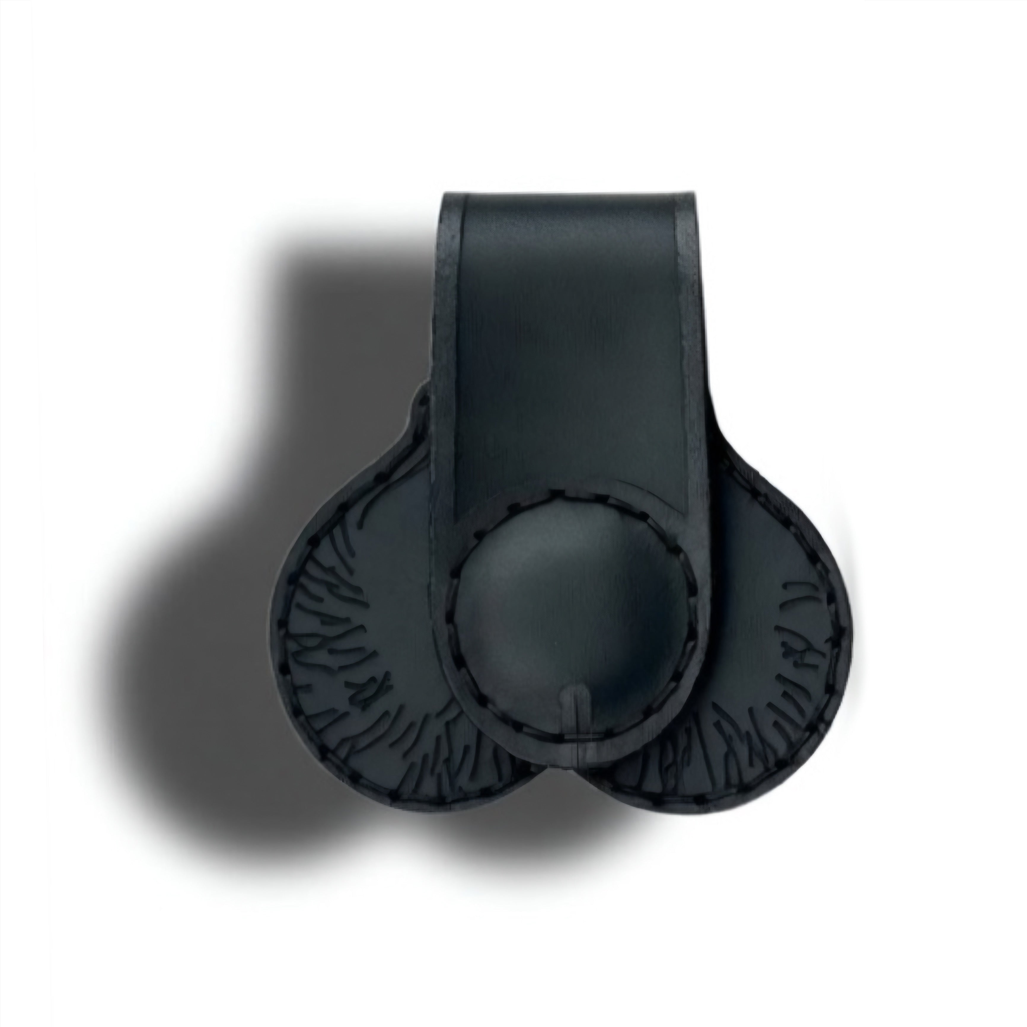 Handcrafted leather money clip — back view — Lamamarka