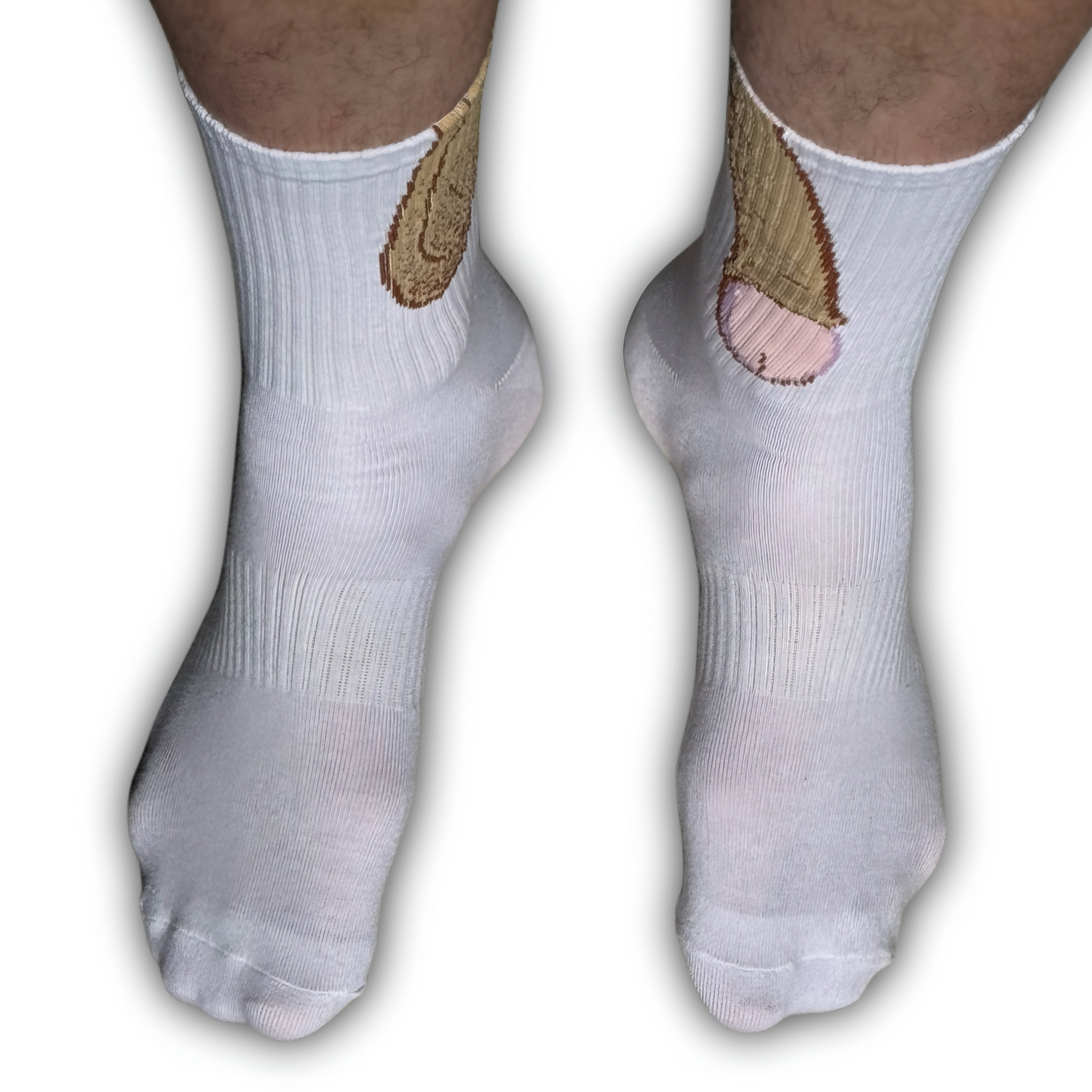 Funny mushroom novelty socks — back view — Lamamarka