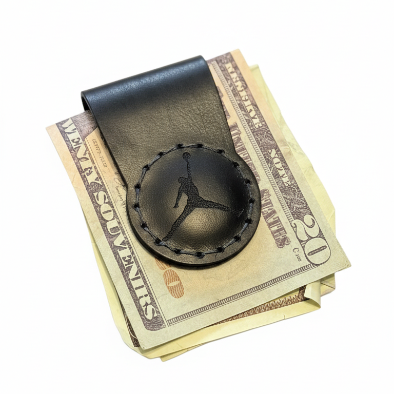Custom Leather Magnetic Money Clip, magnetic minimalist EDC by Lamamarka