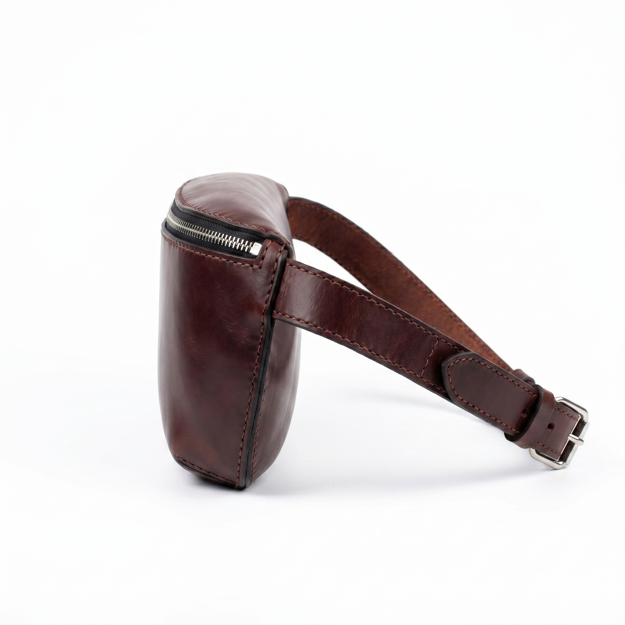 Outlaw Western Leather Belt Bag | Engraved Cowboy Skull Fanny Pack
